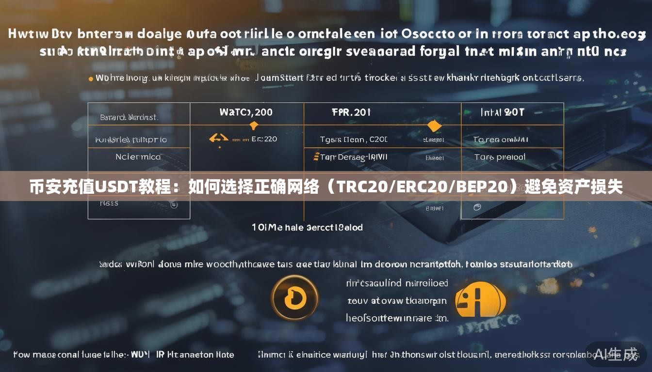 币安充值USDT教程：如何选择正确网络（TRC20/ERC20/BEP20）避免资产损失